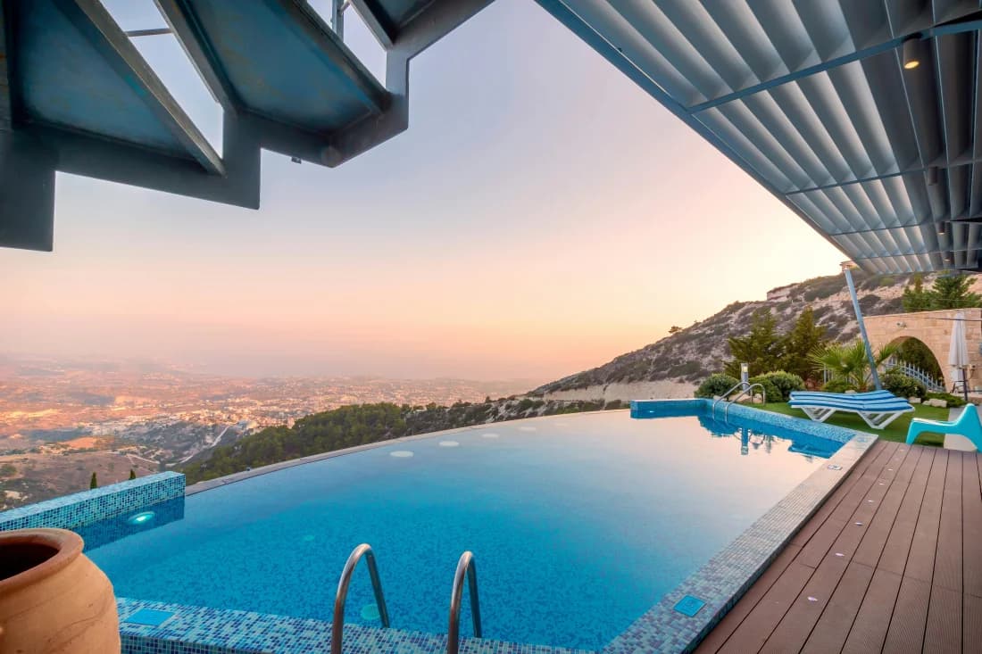 Beautiful pool with waterfall feature